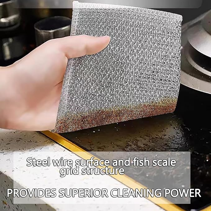 Multipurpose Wire Dishwashing Rags for Wet and Dry Reuseable